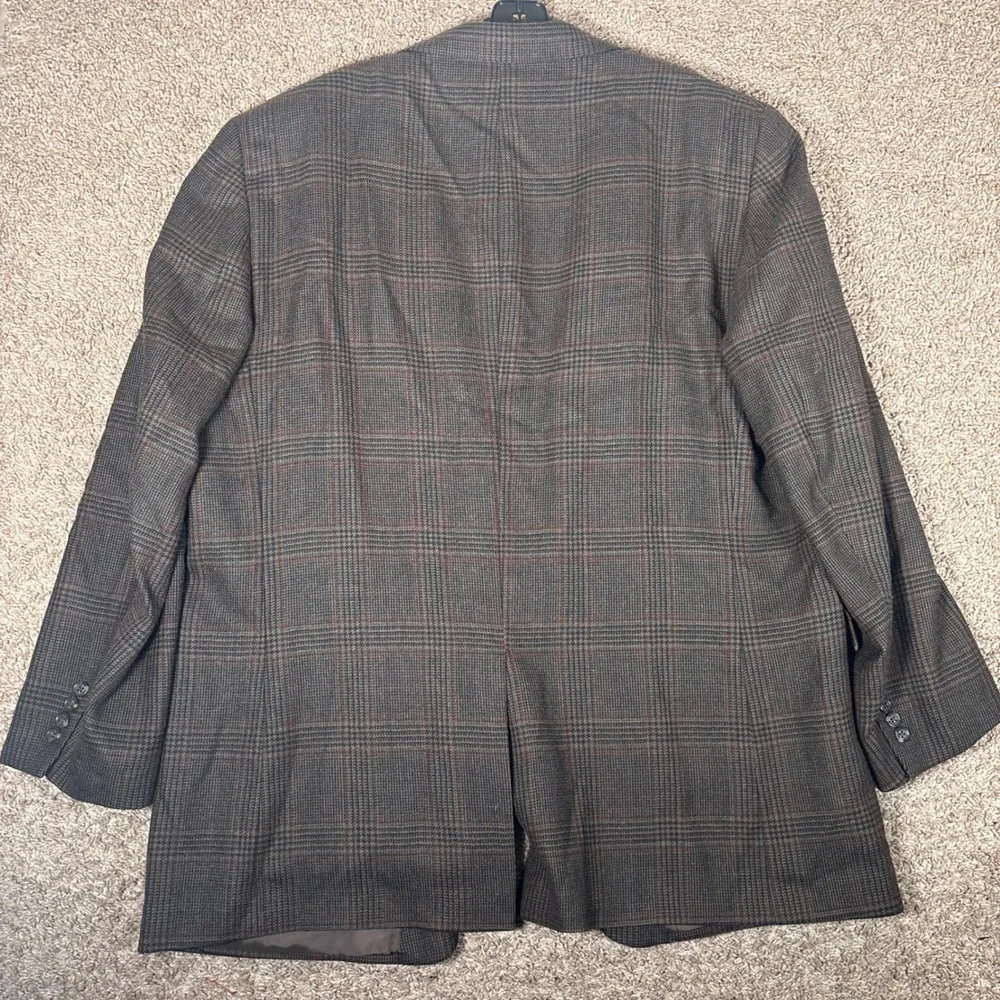 Jos A Bank Mens 48L Wool Blazer Glen Plaid 2 Button Sport Coat Jacket Old Money
